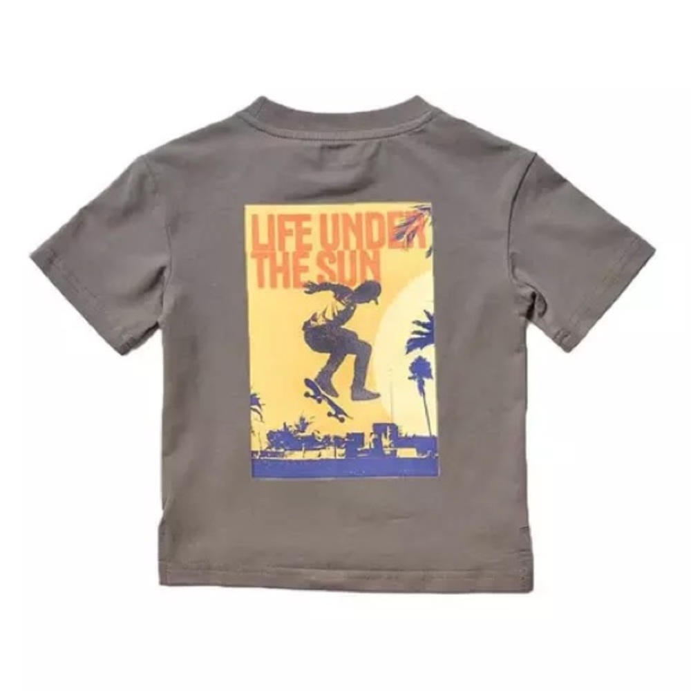 NWT Little Bipsy Gray Kids T-Shirt with Skateboard Graphic